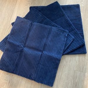 Navy pillow covers, square 18x18 in, set of 4